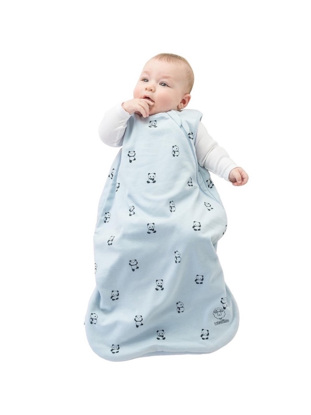Woolino 4 Season Classic Baby Sleeping Bag, Merino Wool & Organic Cotton, Panda